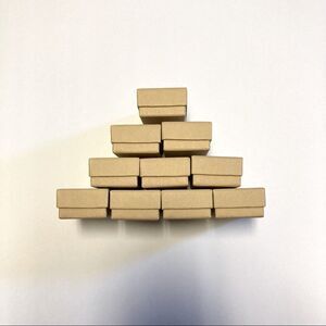 Lot of 10 Small Kraft Cardboard Jewelry Boxes Rings
